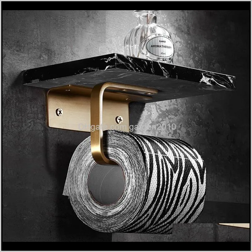 nordic brass bathroom wall hanging roll paper tube marble multifunctional toilet paper holder black bathroom toilet rack punch