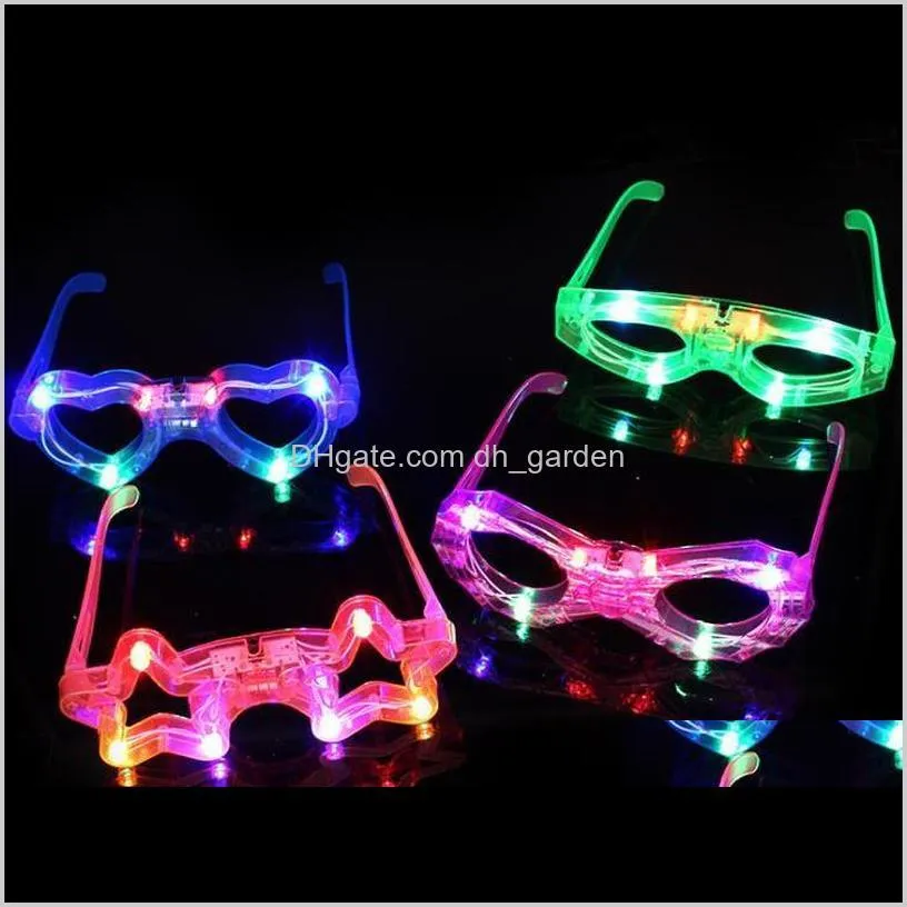 fashion flashing led glasses heart butterfly style luminous party decorative lighting glasses christmas gifts for children adult