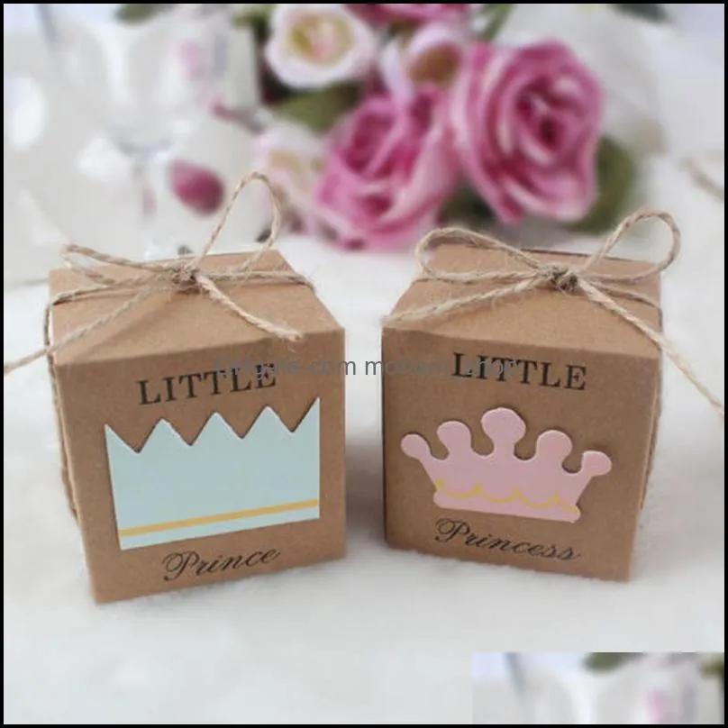 Gift Wrap 50pcs Baby Birthday Sweet Candy Box Baptism Party Christening Decor 5.3cm*5.3cm*5.3cm/2in*2in*2in