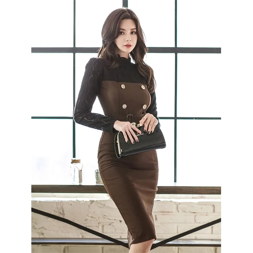 Sexy office korean ladies long Sleeve fall FOrmal nightclub tight Dress for women china clothing 210602