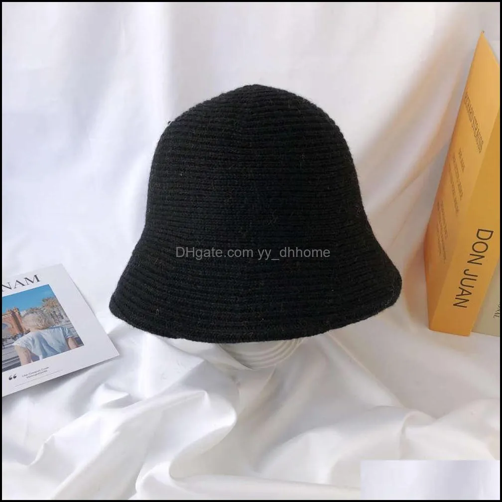 Korean autumn and winter new pure wool basin Hat Lady`s casual dome light fisherman`s hat