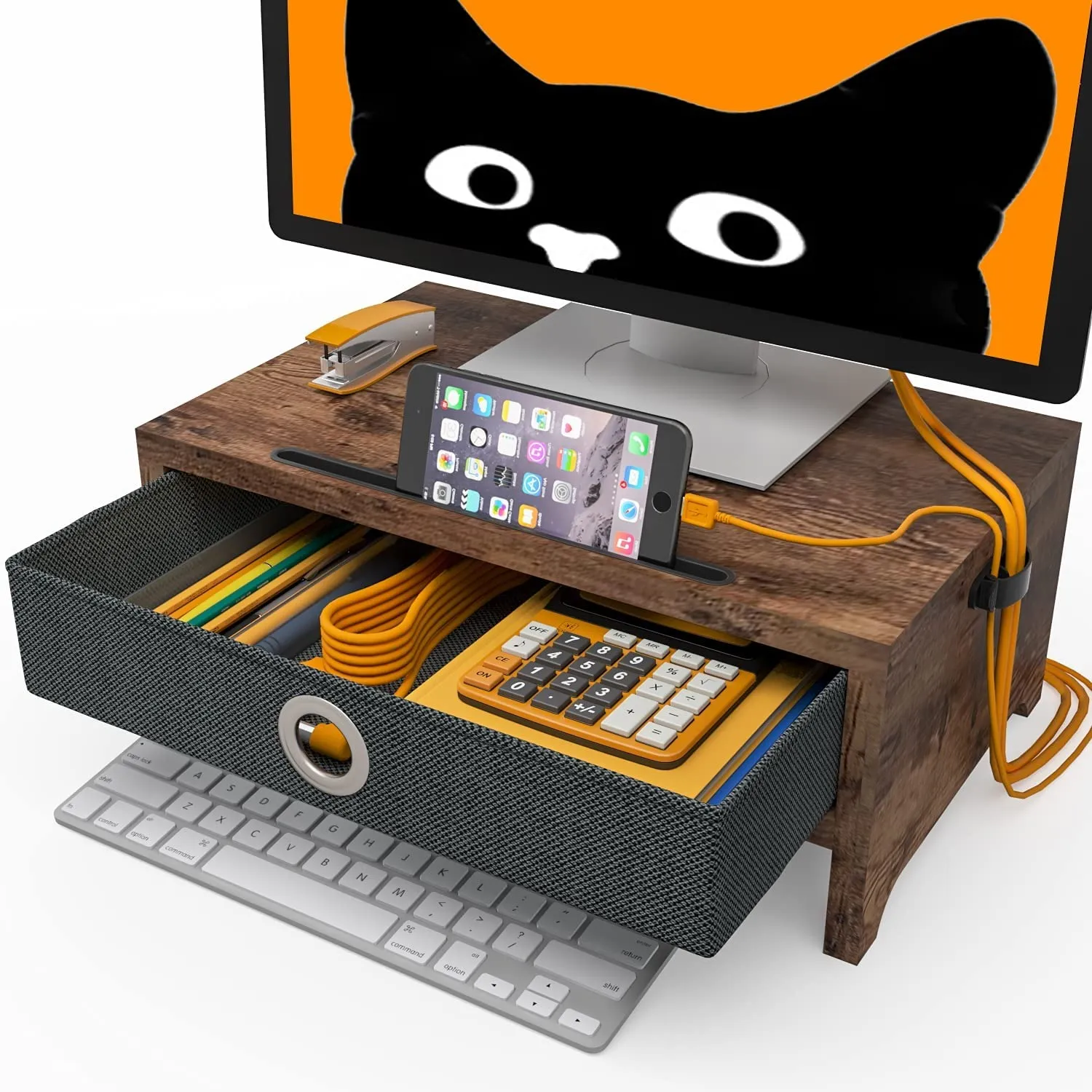 Supporto Monitor Digitale A Parete Con Vassoio Tastiera - Per Schermi Fino A 32" - Foto 6