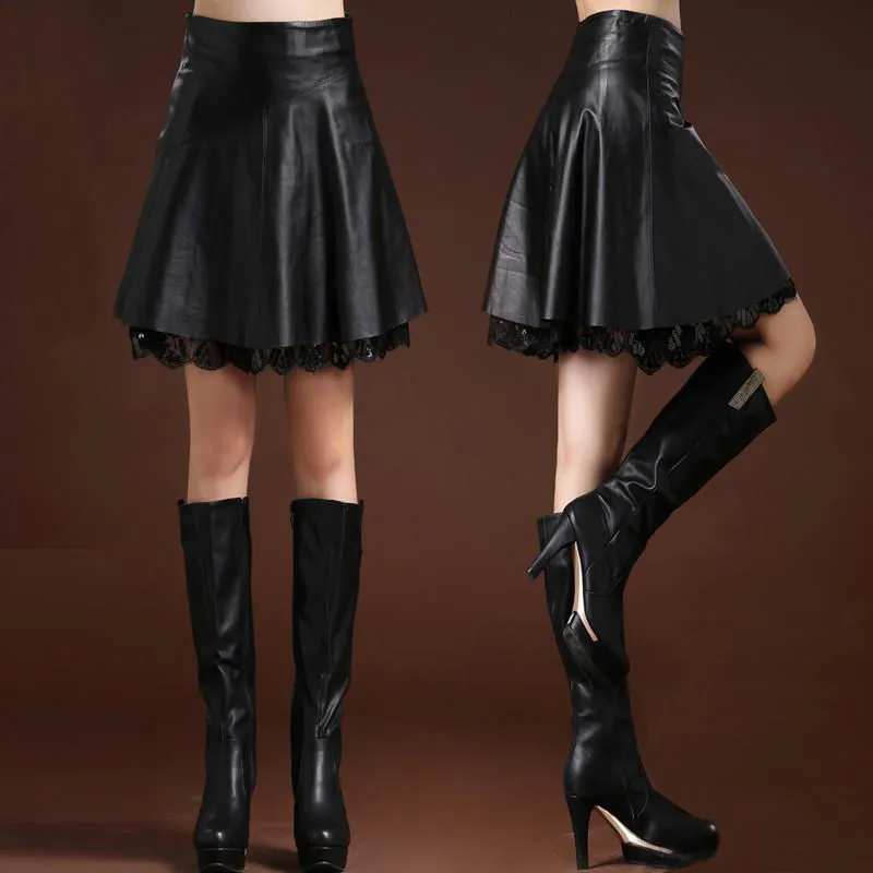 Leather pleated skirt clearance 4xl