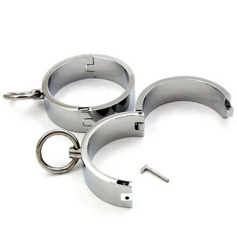 NXY SM Bondage Metals Single Wrist Cuffs Handbojor Pension Fetish Slave BDSM Vuxen Sexaffär för Par Produkter 1216