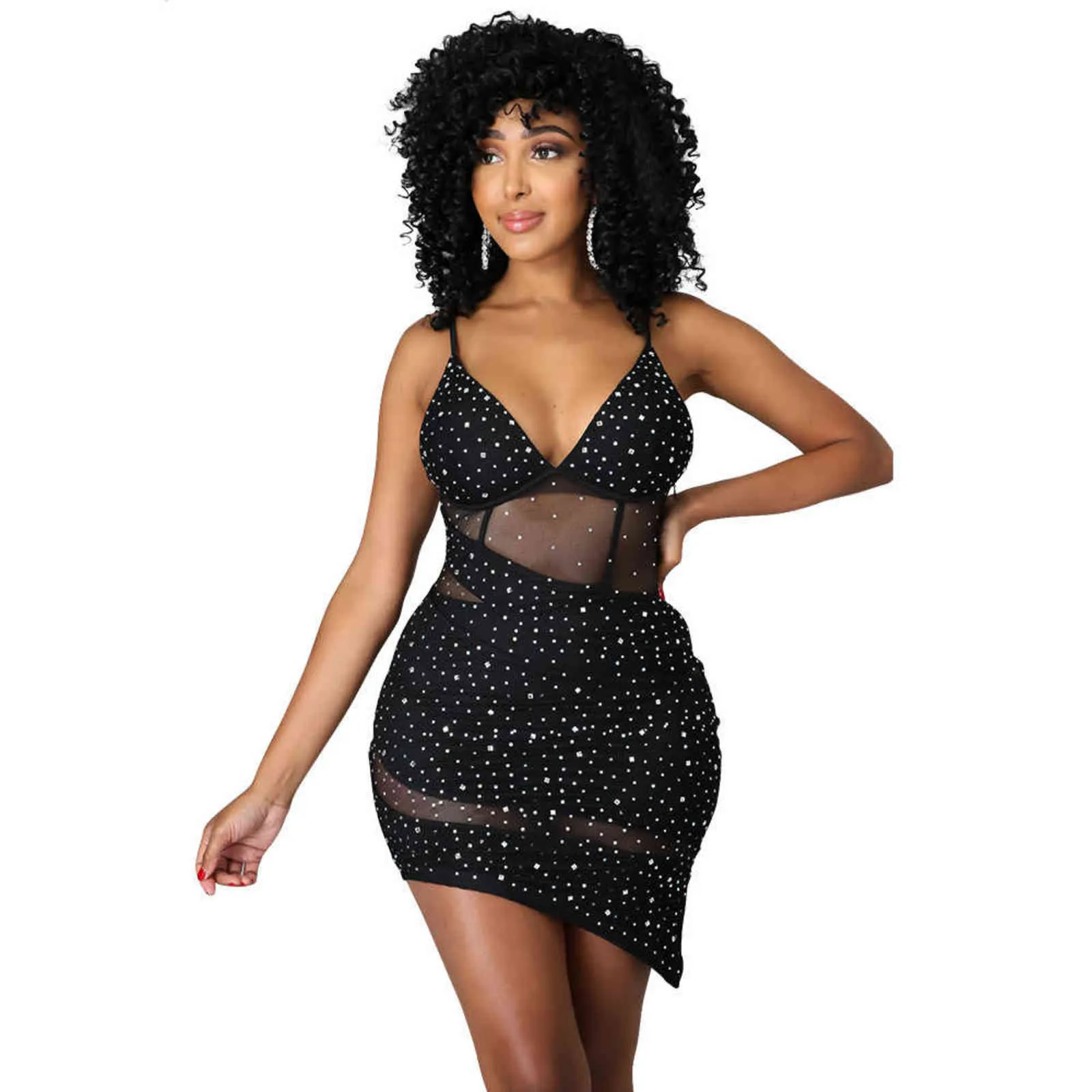 Sexy Deep V-Neck Lace Slim Sling Collapsed Shoulder Bodycon Dress Sexy Deep V-Neck Lace Slim Sling Collapsed Shoulder Bodycon Dress