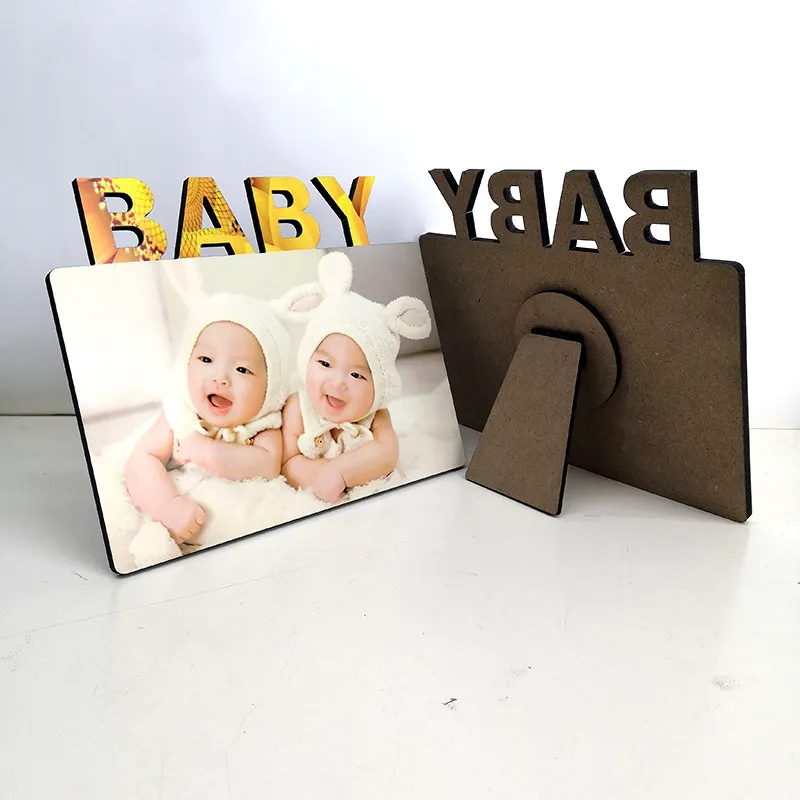 Sublimation Blank Photo Frame Ornaments DIY Heat Transfer Album Creativity Desktop Decoration Baby Birthday Full Moon Gift 180*150*5MM