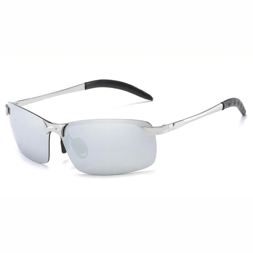 Mode hommes lunettes de soleil polarisées Vision nocturne concepteur pilote lunettes de soleil UV400 jour nuit lentille extérieure carré lunettes avec étui