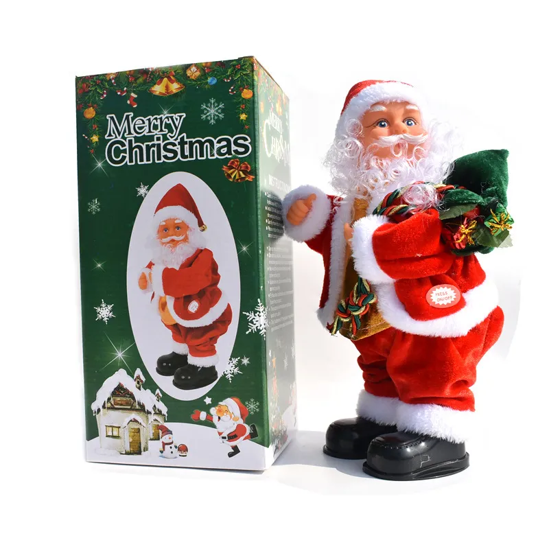 Kerst geschenken heup schudden met muziek Santa Claus vorm pop elektrische speelgoed kerst decoratie benodigdheden