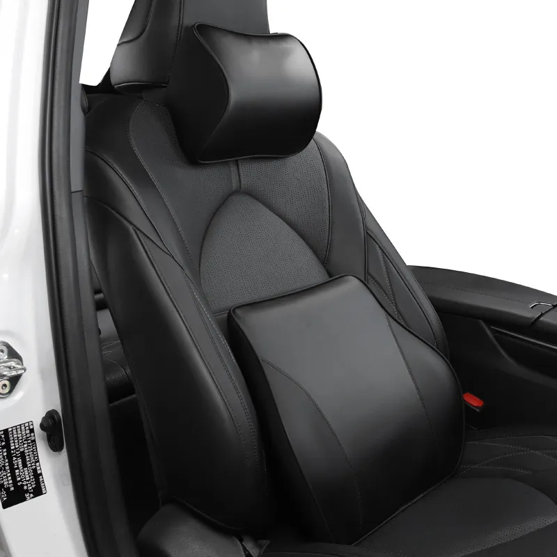 Oreiller de cou de voiture en cuir de qualité, Support lombaire de taille pour Honda logo City CIVIC CRV HRV, coussin d'appui-tête, accessoires d'intérieur