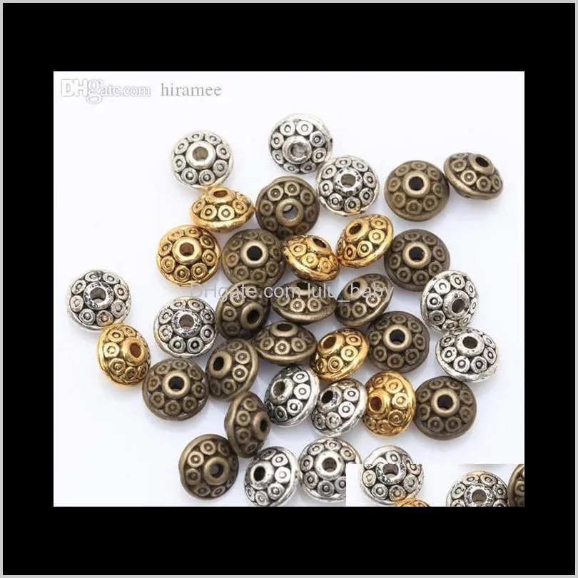 wholesale-3 colors 100pcs mixed tibetan silver spacer beads fashion diy beads for jewelry making bracelet