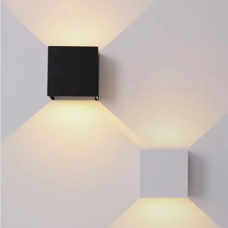 Lamp Covers Shades LED Square Wall Light Outdoor Waterdichte Veranda Tuin Indoor Slaapkamer Nachtkastje Decoratie Aluminium Verlichting