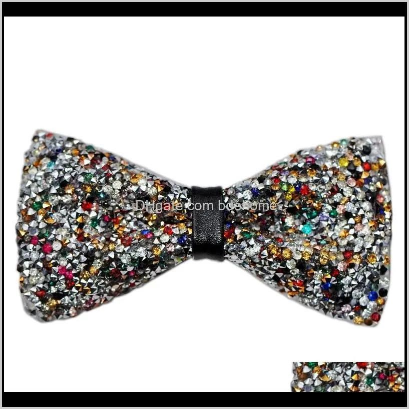 elegant men women bling rhinestone crystal glass bow tie cravat groom wedding party elastic band butterfly tuxedo banquet bowtie1