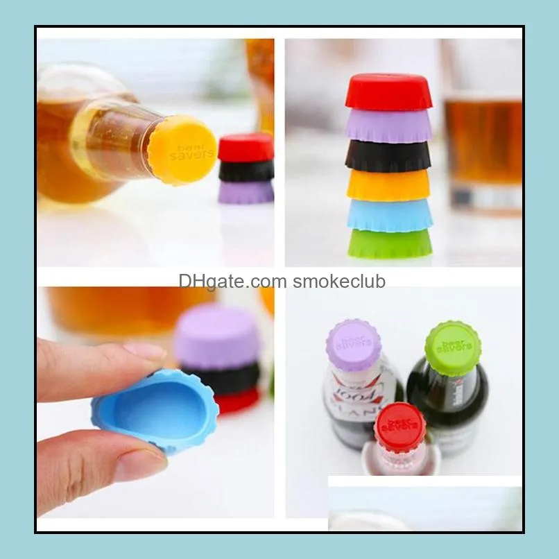 Silicone drinkware lid Bottle Cap Tops Wine Caps Saver Beer Bottles Lids Silica Gel Reusable Stopper cover Hat