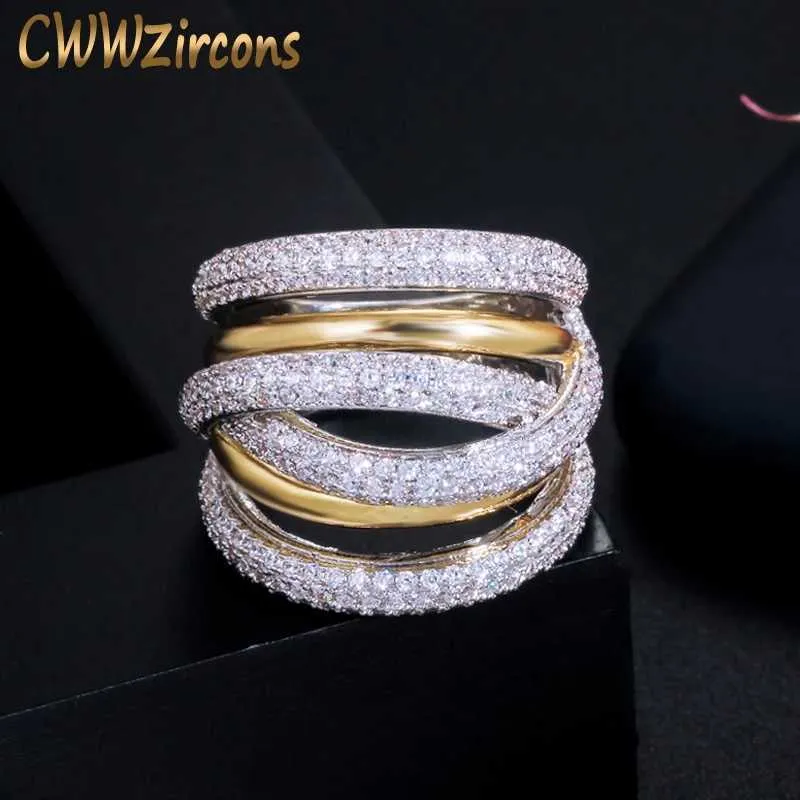 Designer Luxus Twist Linien Geometrie Zirkonia Verlobung Dubai Naija Braut Fingerringe Schmuck Sucht R141 210714