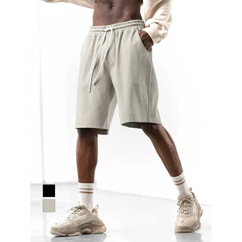 남성 바지 여름 새로운 스포츠 피트니스 달리기 미국 느슨한 캐주얼 반바지 패션 니트 5 포인트 바지