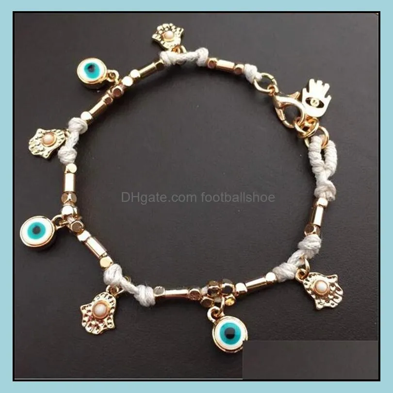 JG1 Charm Bracelets handcrafted Classic jewelry Turkey Contracted Fatima restoring ancient ways of palm and eye bracelet K3529
