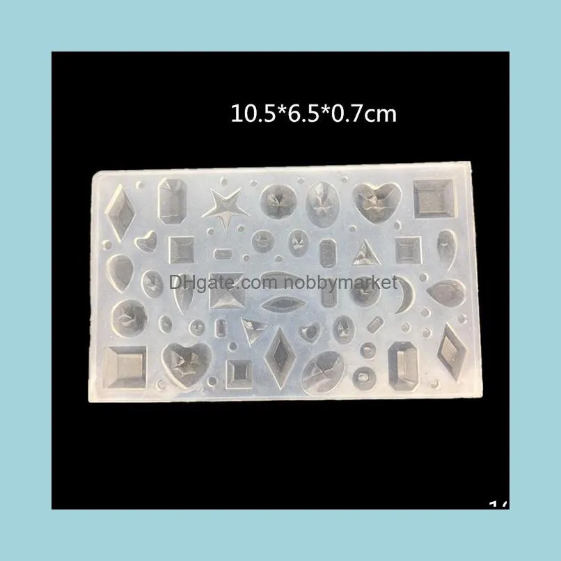 Multi Shape Pendant Silicone Mold Gem Cabochon beads Resin Silicone Moulds for Jewelry DIY Making Epoxy Resin Molds