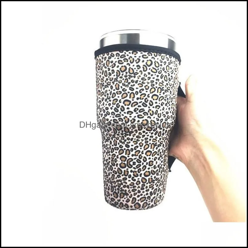 Neoprene Drinkware Water Bottle Sleeve for 30oz Tumbler Cup Leopard, Rainbow, Sunflower, Mermaid Printing