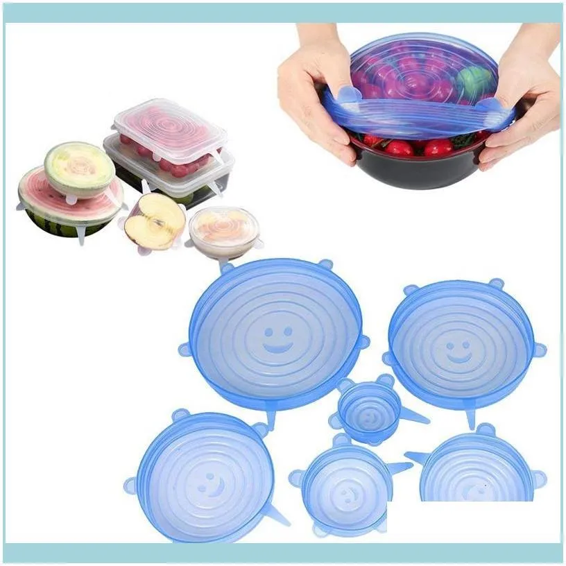 6PCS/Set Universal Silicone Suction Lid-bowl Pan Cooking Pot Lid-silicon Stretch Lids Silicone Fruit Cover Pan Spill Lid Stopper Cover