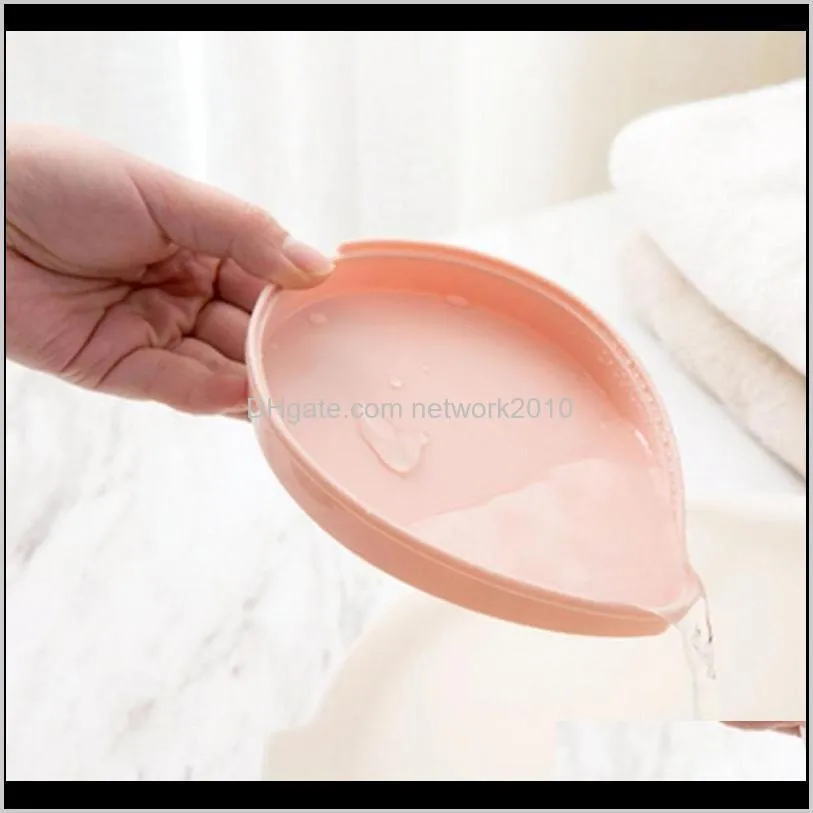 hot double wall plastic leaf shape soap dishes soap tray holder storage soap rack plate box container for bath shower bathroom