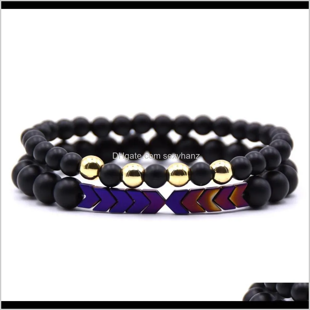 suit black stone arrow bracelet punk hiphop men`s jewelry gift