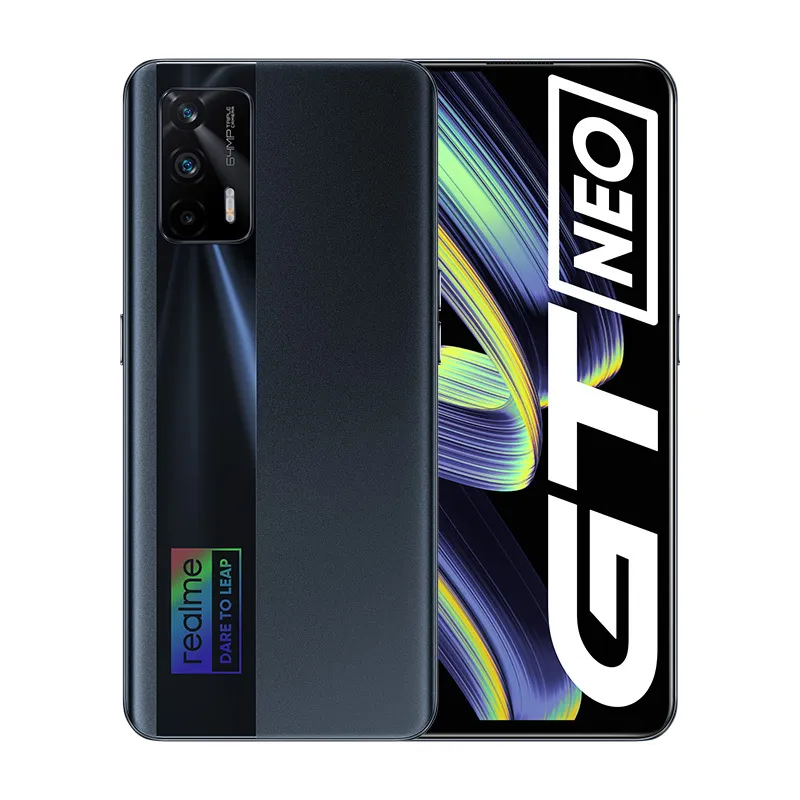 Original Realme GT Neo 5G Mobile Phone 8GB RAM 128GB ROM MTK Deminsty 1200 64MP OTG NFC 4500mAh Android 6.43" AMOLED Full Screen Fingerprint ID Face Smart Cell Phone
