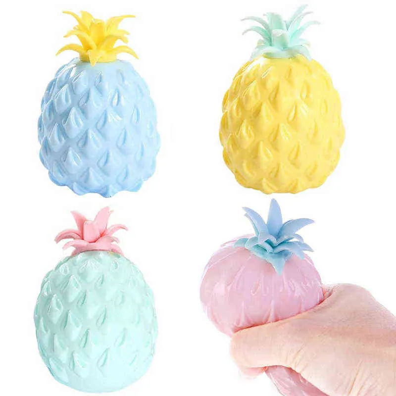 Günstige Mehl Ananas Relief Stress Bälle Zappeln Spielzeug Squeeze Obst Anti Stress Dekompression für Kinder Antistress Kinder Y1210