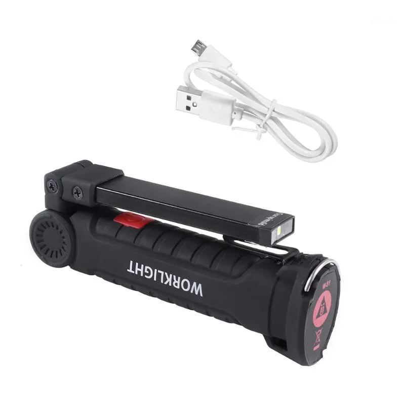 Flashlights Torches Built-In Battery USB Charging Portable COB Work Lights Super Bright LED Bottom With Magnet And Hook