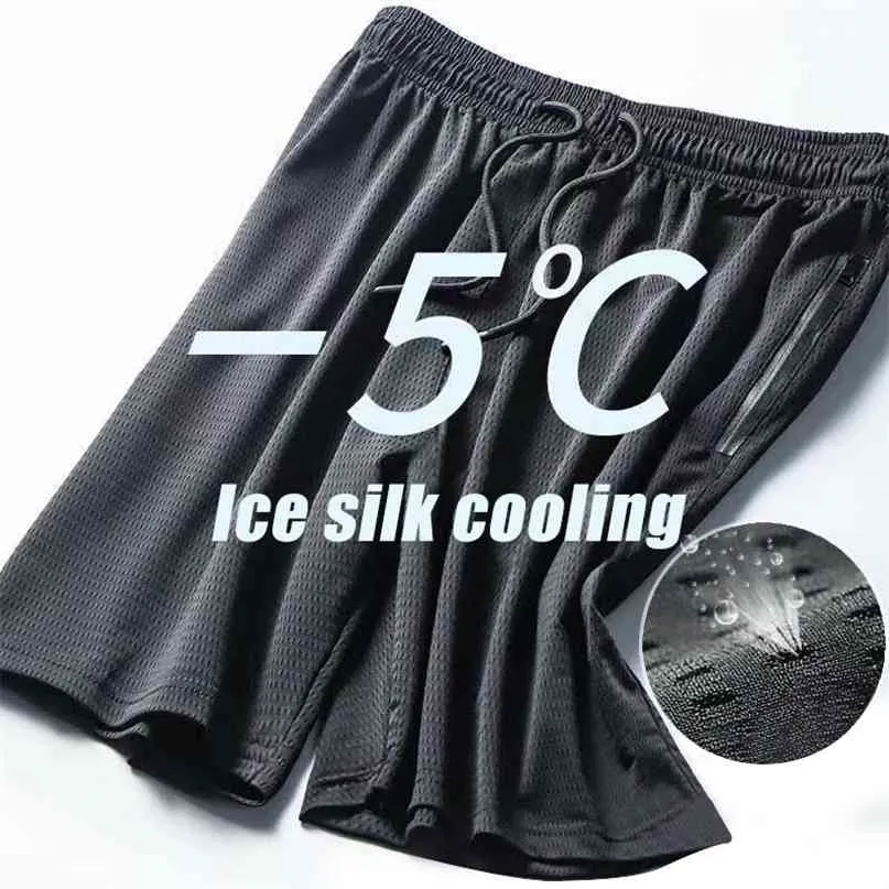 Летние Мужчины Ледяные Шилки Повседневные брюки Ультратонкие Спорт Быстрые Воздушные Дышащие Дышащиеся с кондиционером Большой размер для 210713