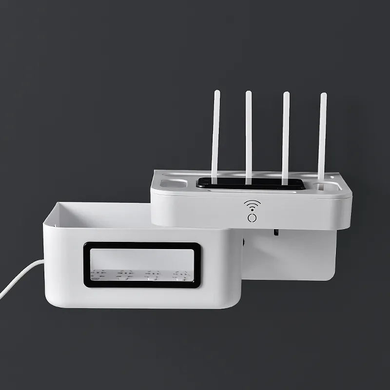  RDBSMGX Caja de almacenamiento para router WiFi inalámbrico con  cubierta transparente para módem enrutador extraíble y gestión de cables  estante oculto (4 tamaños) : Electrónica