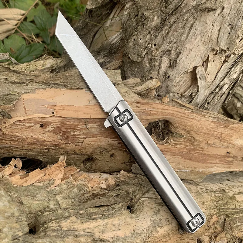 TUNAFIRE Survival Katlanır Bıçak D2 Blade 440C Kolu Bilyalı Rulmanlar Açık Avcılık Bıçaklar EDC Kamp Aracı