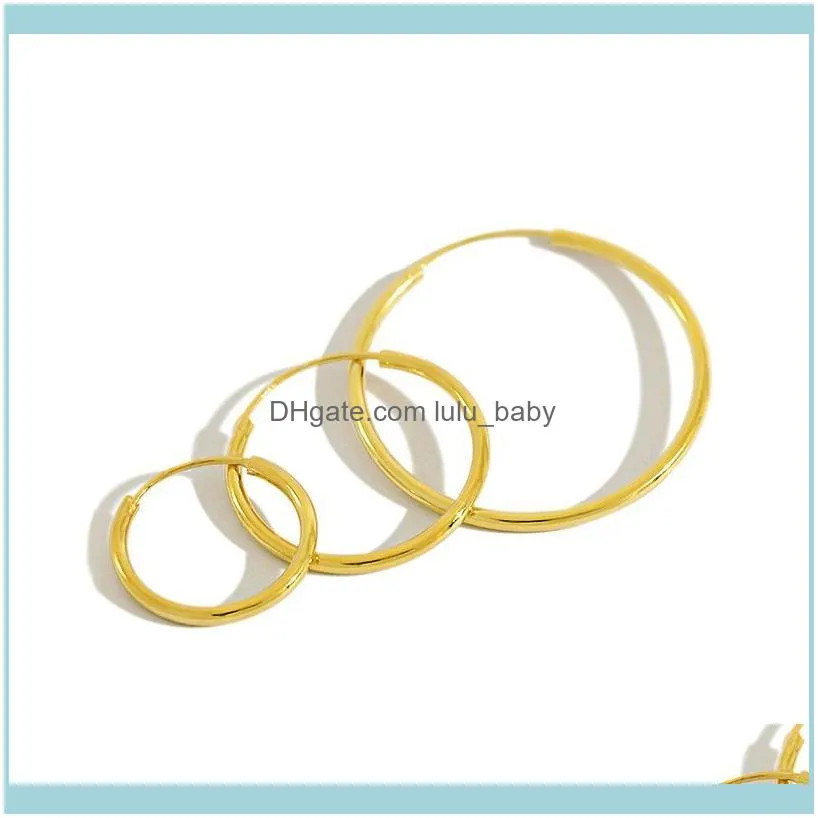 July Dream 925 Sterling Silver Earrings Small Hoop Exaggerated Hip Hop 18K Gold For Women Fine Jewelry Bijoux & Huggie