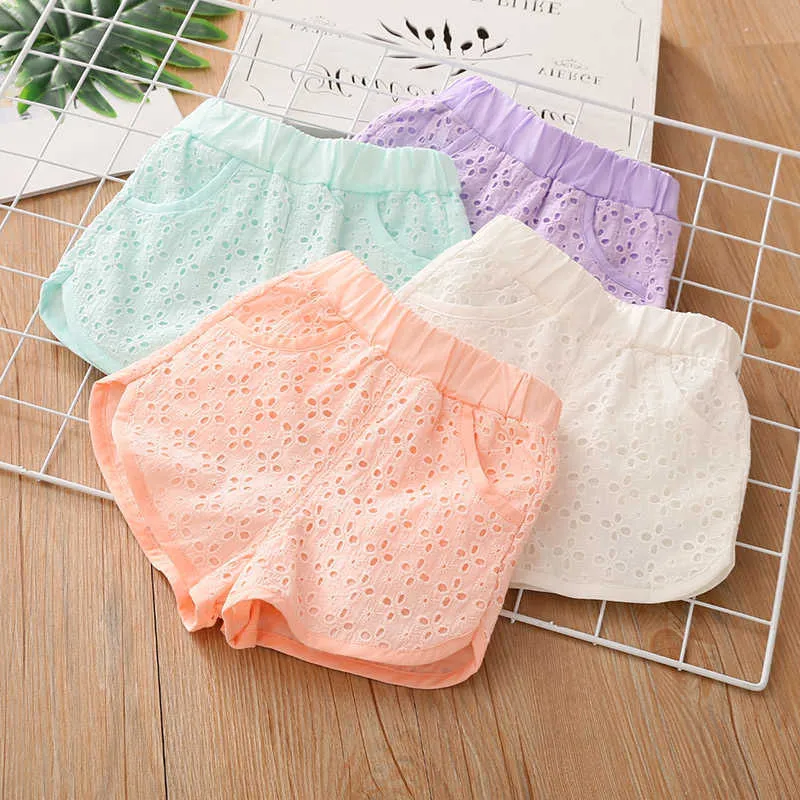 Summer Children'S Clothing 2 3 4 5 6 7 8 9 10 Years Old Children Cute Sweet Princess Candy Color Baby Kids Girl Shorts 210529