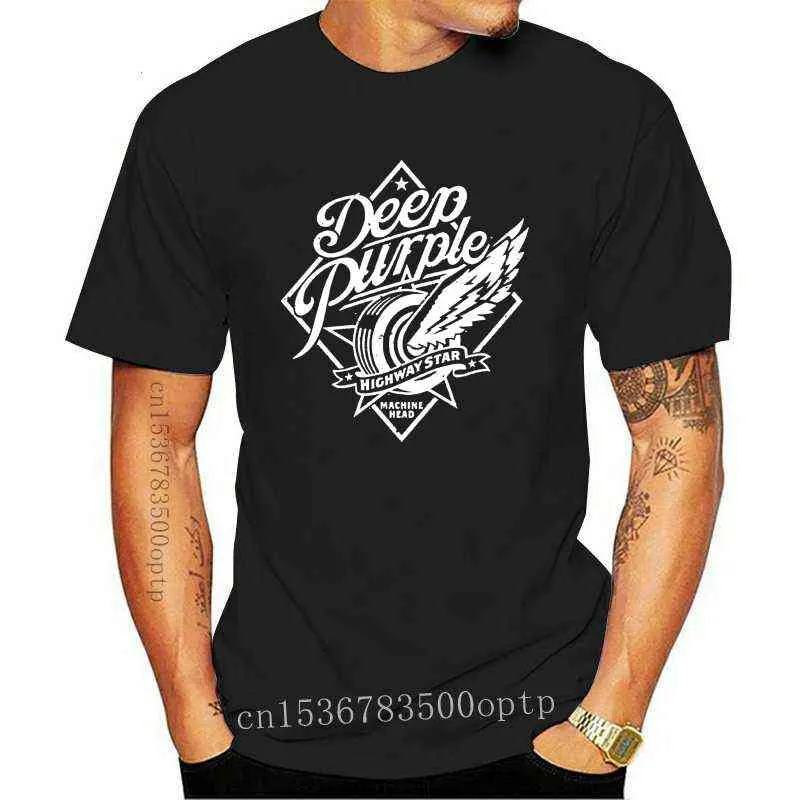 New Black Deep Purple Heren T-shirt met korte mouwen Small Highway Star Tshirt 2021 G1217