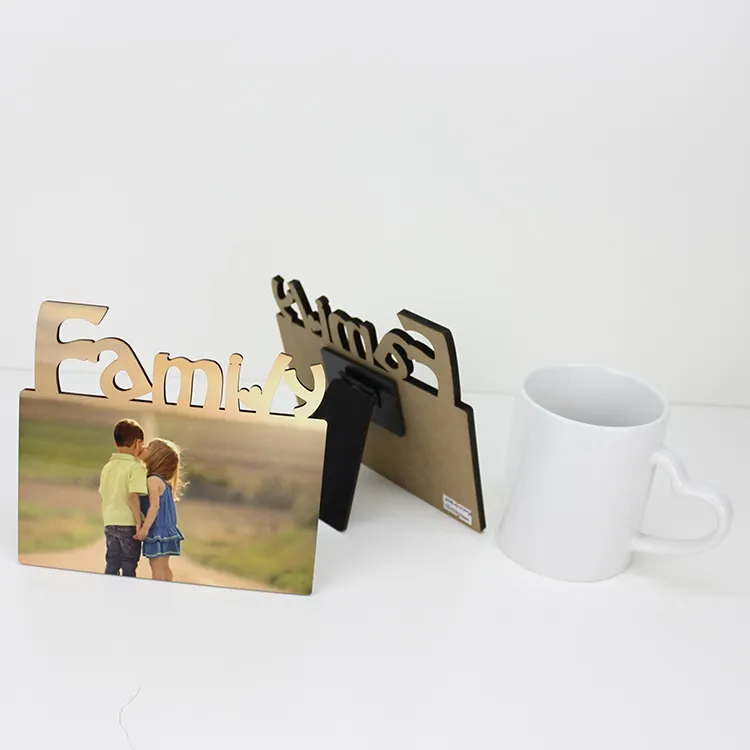 Sublimação em branco quadros de madeira fase de transferência térmica mãe pai família quadro mãe pai festival personalizado presente w0120