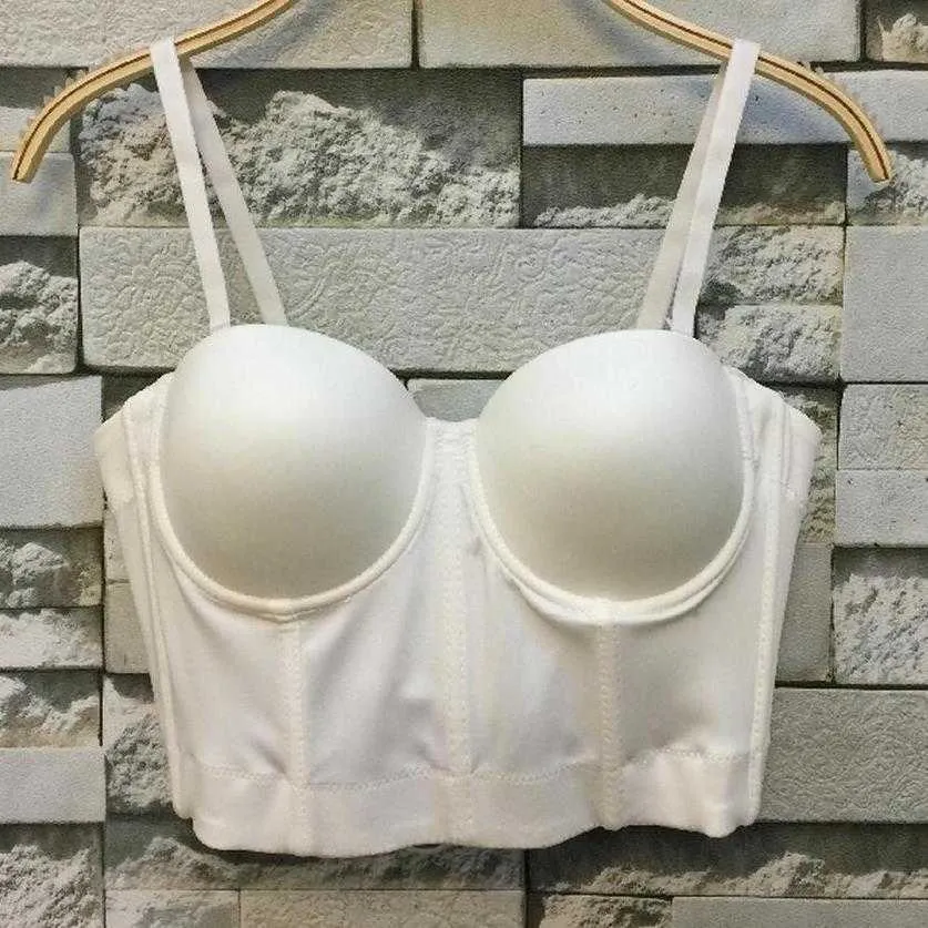 Artı Boyutu Temel Pürüzsüz Spandex Push Up Bralet Kadın Büstiyer Sutyen Kırpılmış Üst Yelek WJ410 Korse 210714