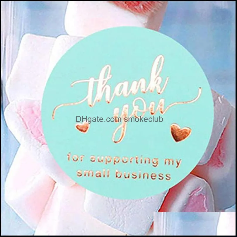 Thank You For Supporting My Small Business Handmade Adhesive Stickers 500pcs 1.5inch Round Baking Label Gift Box Decor