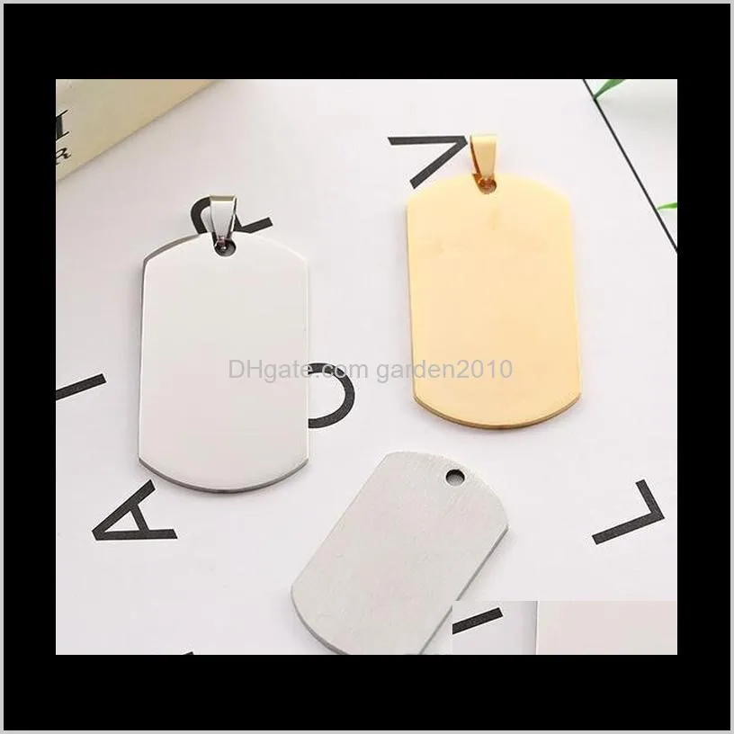 stainless steel black sliver gold dog tags pendant necklace for man fashion pet cat dog tags pendant tag