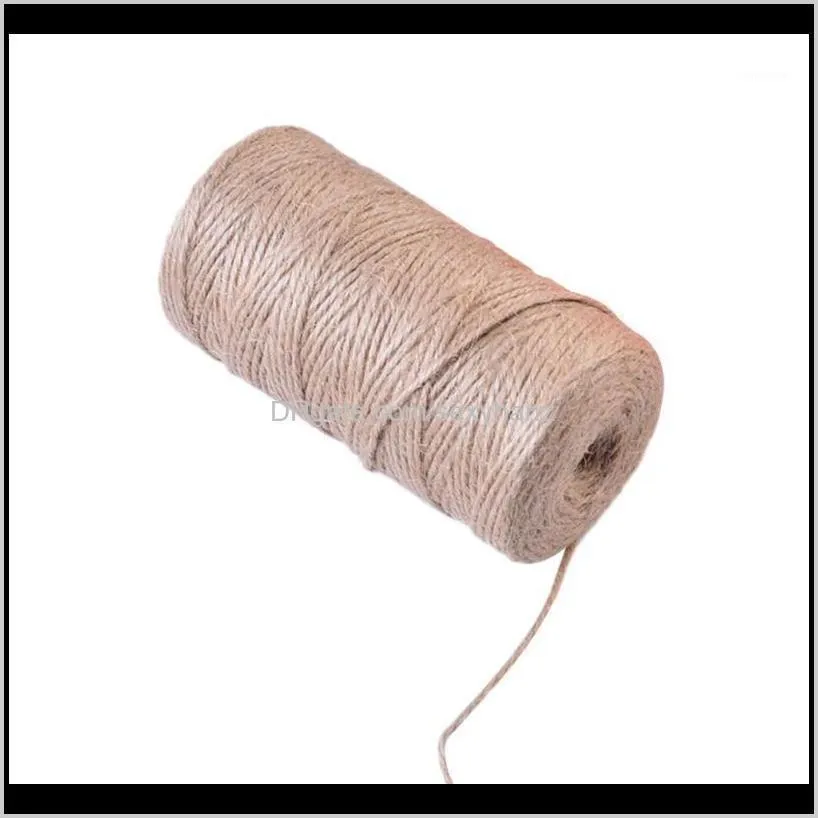 Fil Vêtements Tissu Vêtements Livraison directe 2021 100M Ficelle de jute 3 plis pour bricolage Jardinage Faire Decor1 Xqvkp