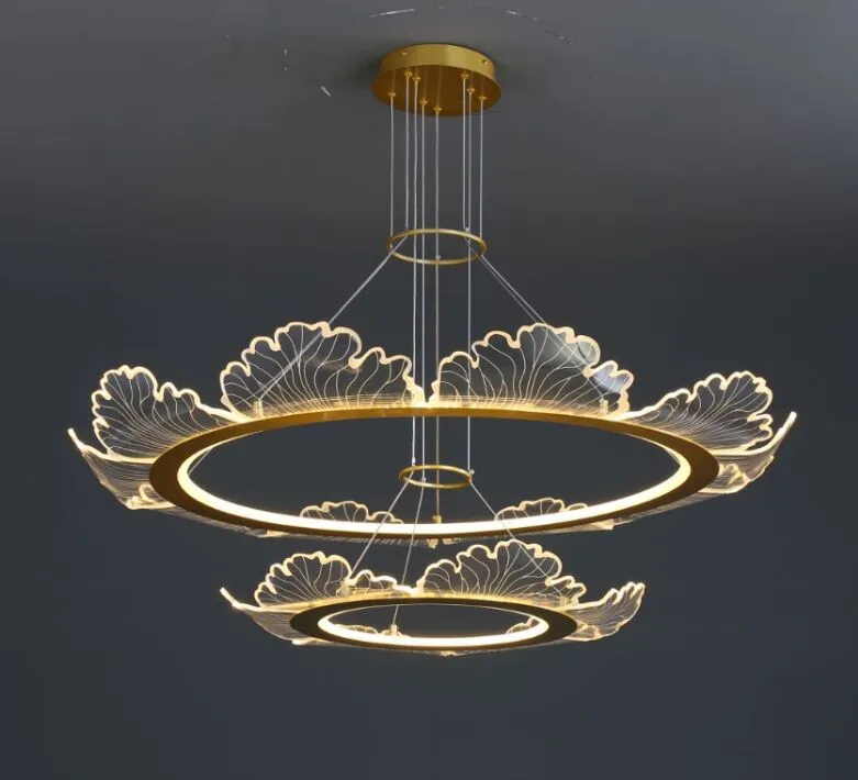 Postmoderne Luxus-Wohnzimmer-LED-Pendelleuchten-Beleuchtung Nordic Kitchen Island Flower-Shaped Hang Light Restaurant Round Kronleuchter