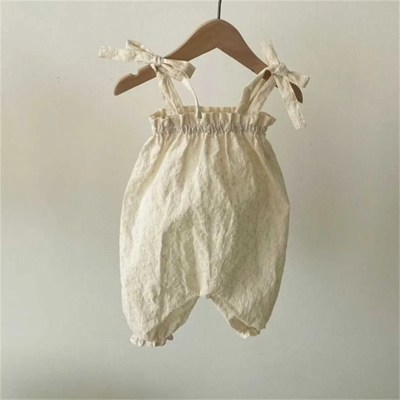 MILANCEL Summer Baby Clothes Solid Cotton Overalls Korean Loose Toddle Rompers Simple Casual Infant Outfits 211011
