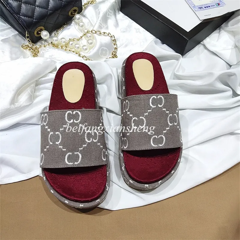 Fashion G Mens Womens Sandals Slippers Slide Designer Luxury Flat High Heels Flip Flops Shoes Embroidered Platform Rubber Sandal Leather Shoal Casual Shoe 34-44