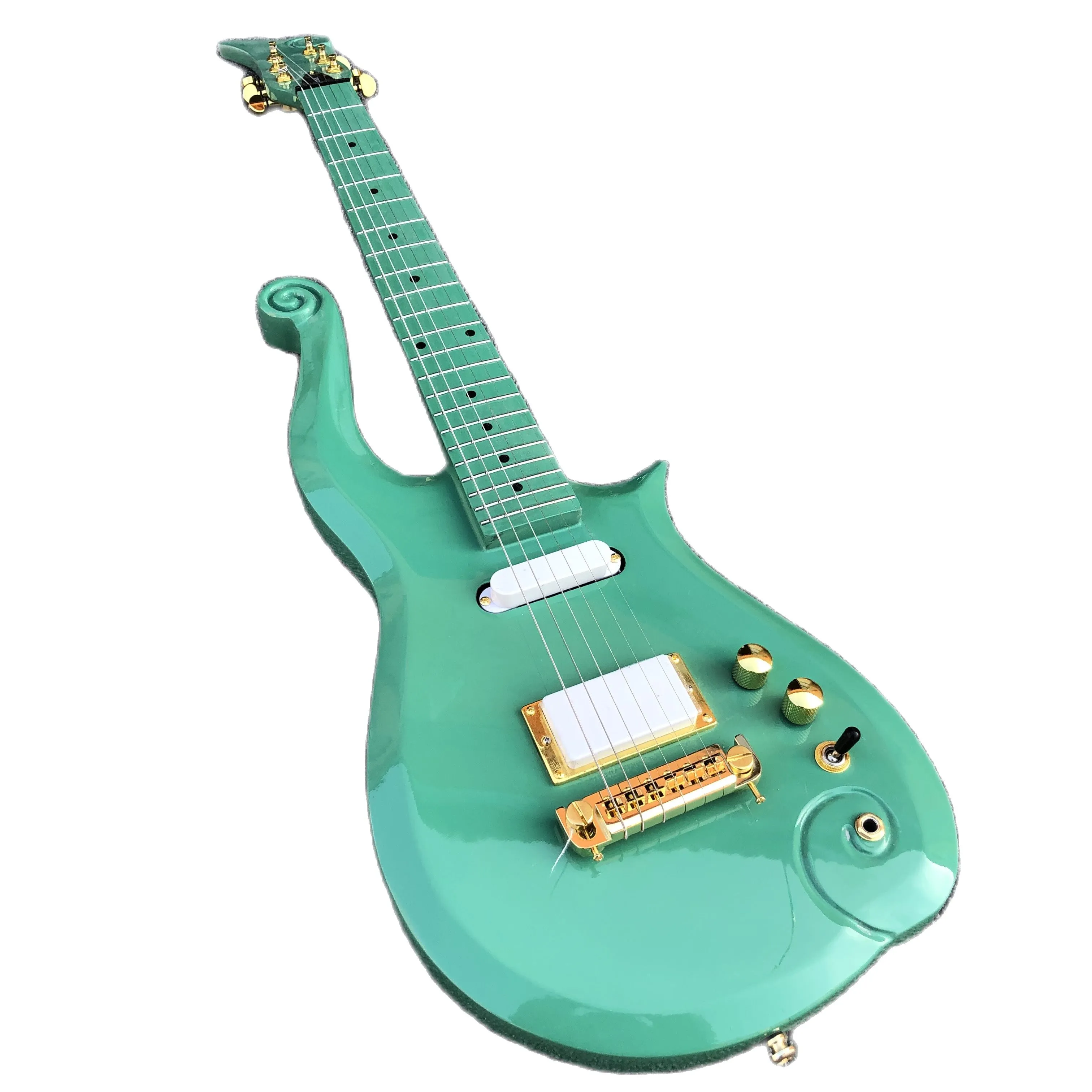 Prince cloud electric guitar, high quality instrument, green, with maple fingerboard neck and alder body, free delivery in