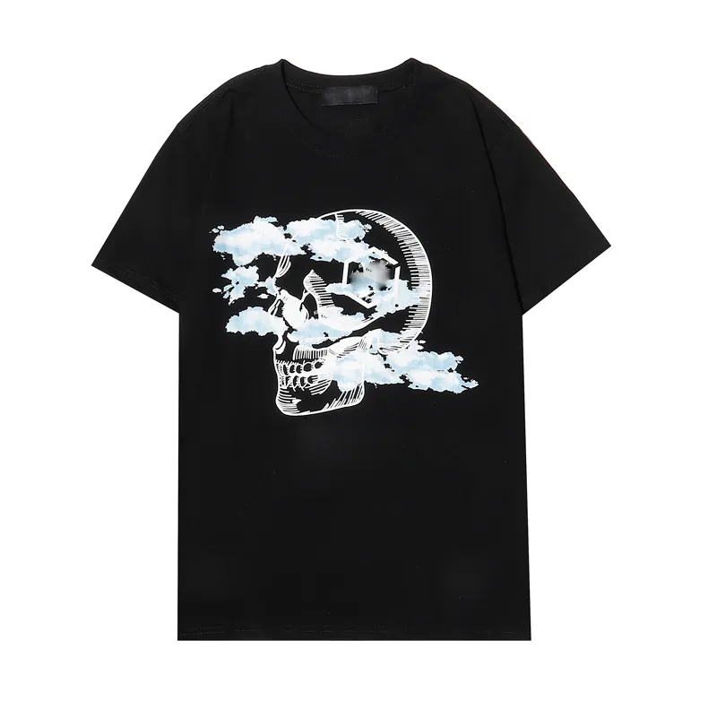 Designer T-shirt för herrskalle tees sommar grundläggande fast kristalltryck brev skateboard casual punk toppar tiger tee svarta vita kvinnor skjortor kläder bär kort ärm