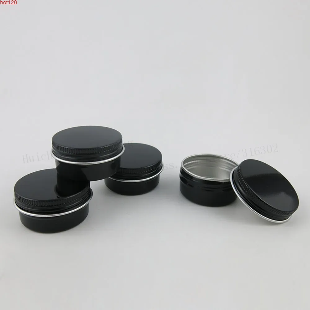 100 x 15g 20g Vide Mini Pot De Crème En Aluminium Noir Pot Nail Art Maquillage Brillant À Lèvres Cosmétique Boîtes En Métal Containersgood