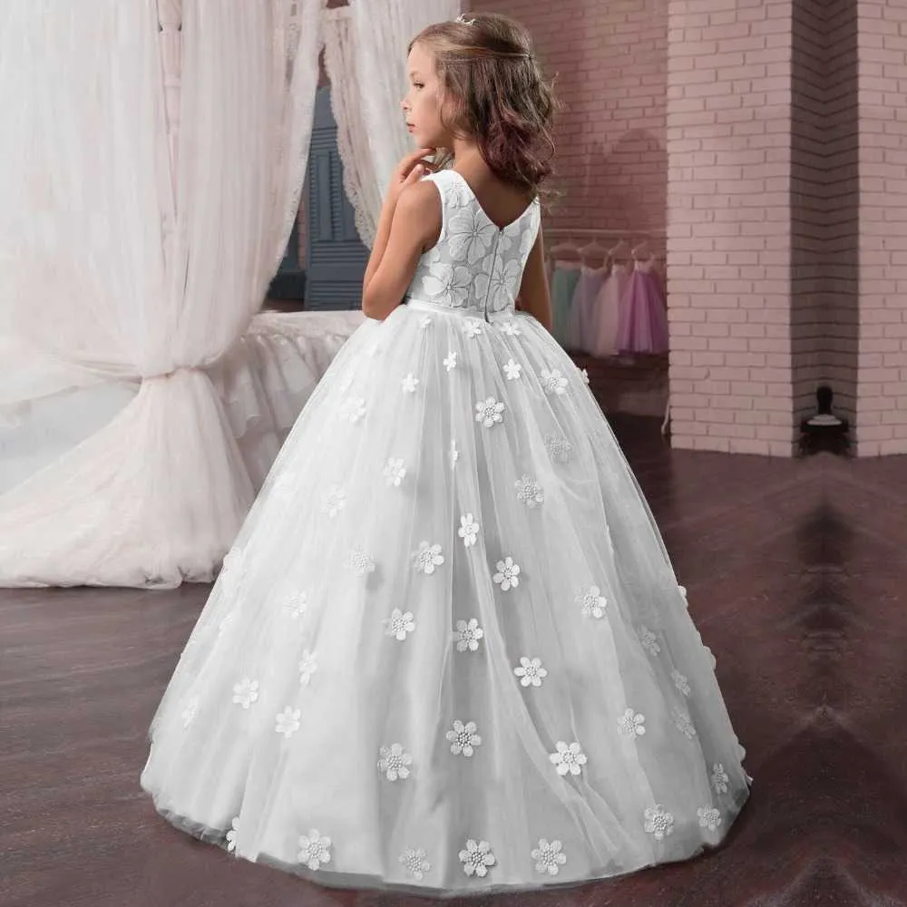 White Princess Communion Dress With Train For Summer Weddings Parties And Evening Events Ball Gown Costume For Kids Sizes 8 10Y L4715 From Sihuai04 19.4 DHgate.Com