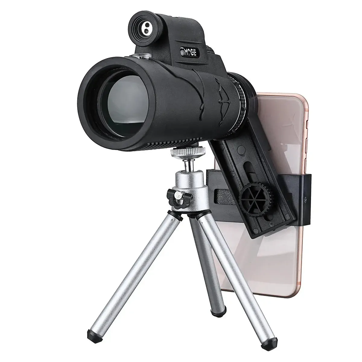 50*60 randonnée en plein air Camping HD optique trépied monoculaire télescope observation des oiseaux avec lampe de poche Laser Clip de téléphone