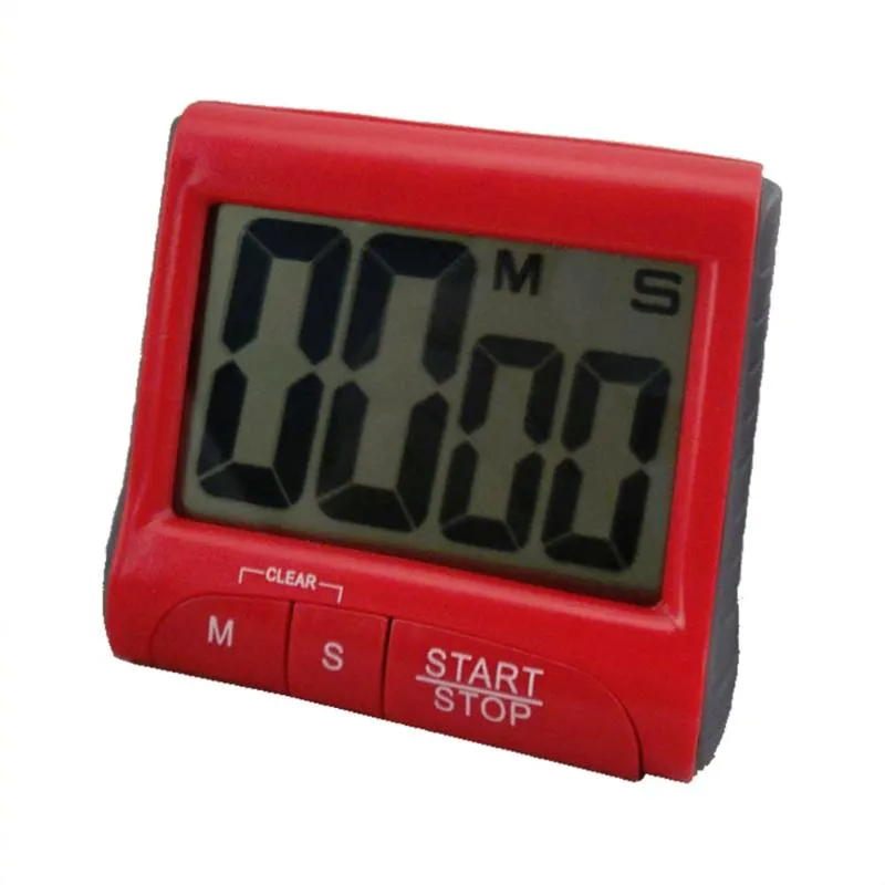 Timers Large LCD Digital Kitchen Timer Count-Down Up Clock Loud Alarm Red
