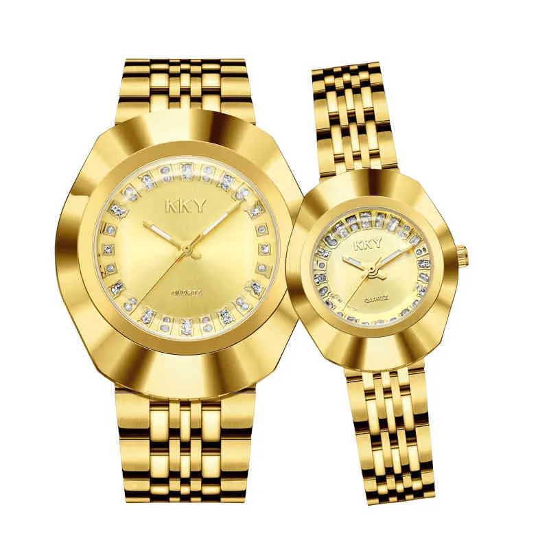 Couple créatif 2021 hommes es KKY marque de luxe Quartz femmes horloge dames montre-bracelet étanche amoureux montre