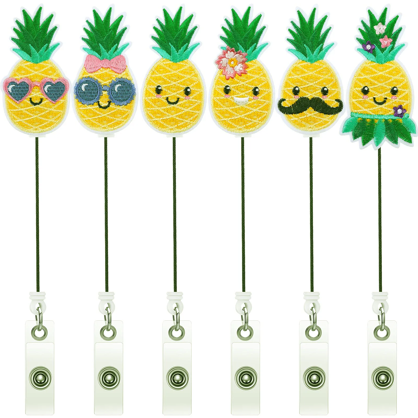 Pineapple Lanyard Badge Reel, Lanyard Id Holder, Summer Lanyard
